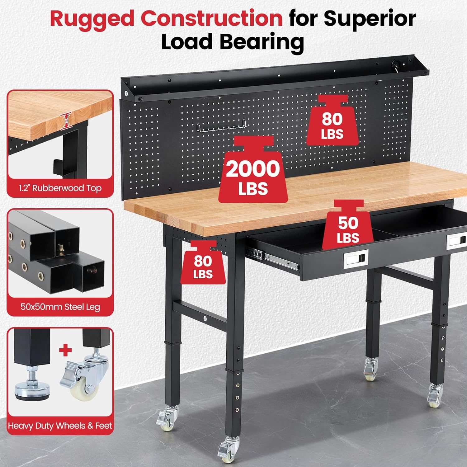 best heavy duty rolling workbench,heavy duty workbench worth buying,rolling workbench pros cons,should I buy a rolling workbench,best garage workbench with drawers,Enjoywood workbench honest opinion unboxing and complete package contents
