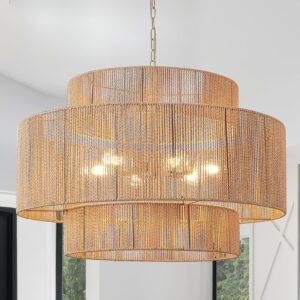 Image 1 of best large rattan chandelier