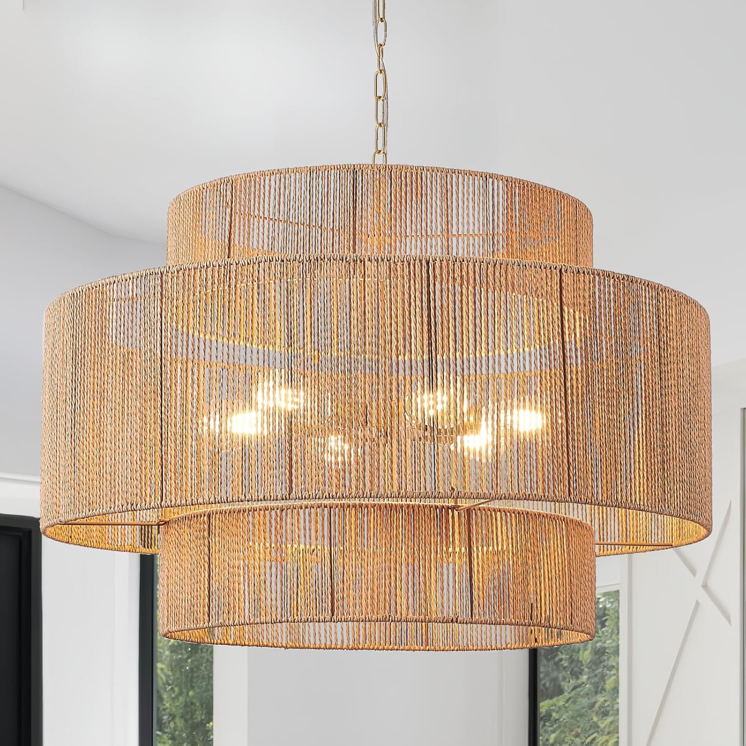 best large rattan chandelier,large rattan chandelier worth buying,should I buy a rattan pendant light,rattan chandelier pros and cons,CNQTLL rattan chandelier honest,rattan vs wicker lighting fixture - detailed features and technical specifications