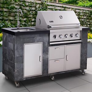 Image 1 of best outdoor kitchen cabinet with grill