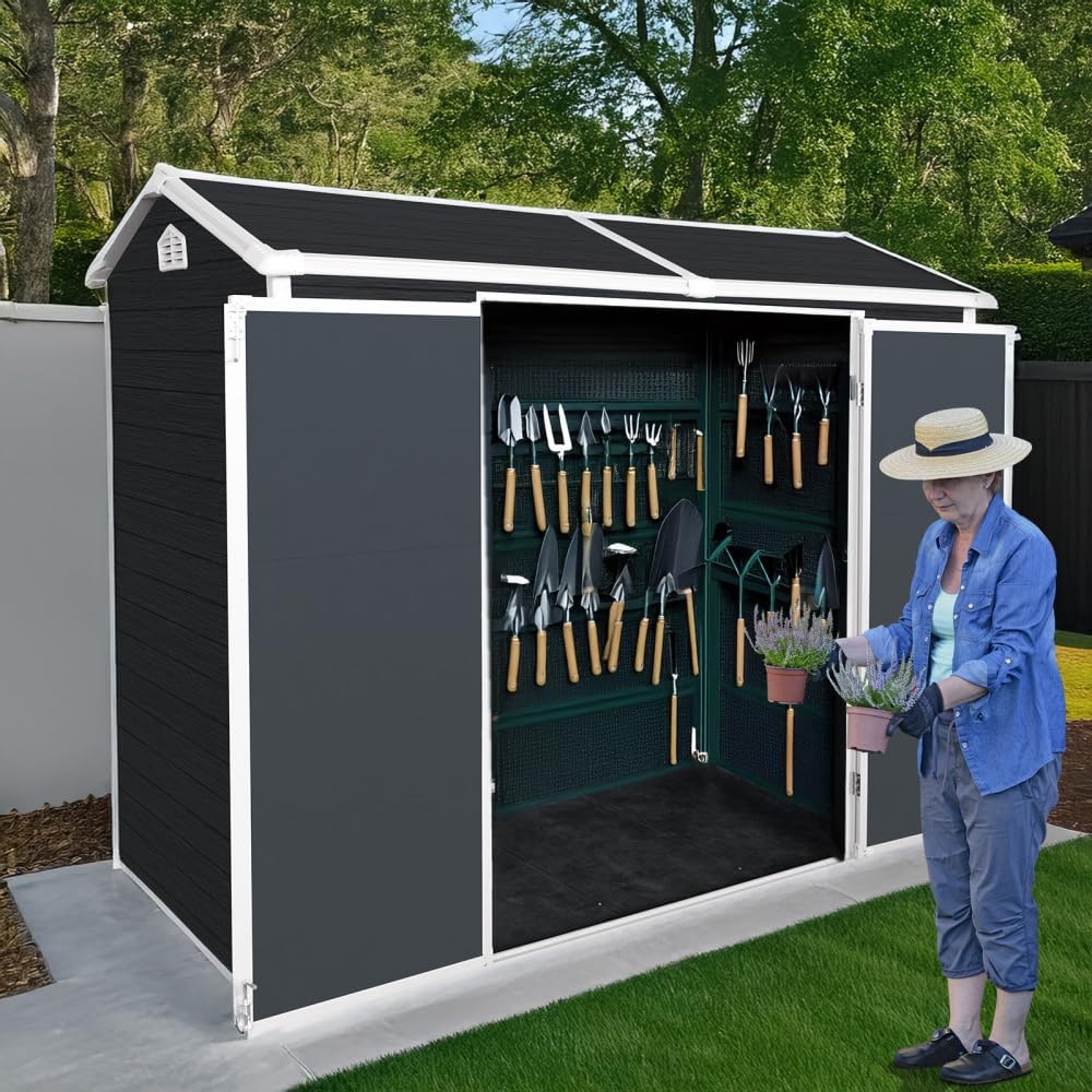 best outdoor resin garden shed,outdoor resin shed worth buying,plastic garden shed pros cons,callmego resin shed honest,resin storage shed vs alternatives,should I buy a resin garden shed unboxing and complete package contents
