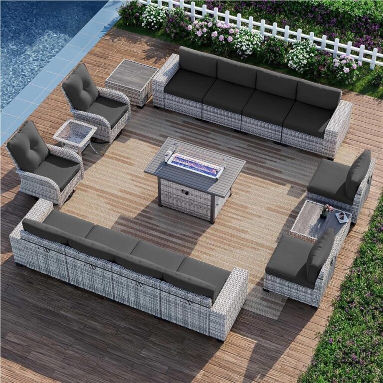 Image 1 of best patio furniture set with fire pit