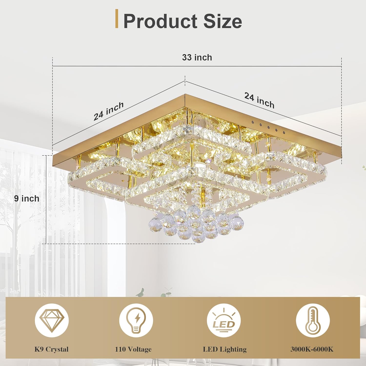 best smart flush mount chandelier,smart flush mount chandelier worth it,KINGTORO chandelier pros cons,app controlled ceiling light buying guide,should I buy a smart crystal chandelier,smart chandelier vs traditional lighting unboxing and complete package contents