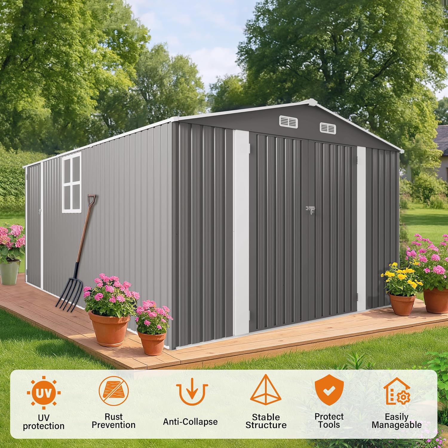 buy 10x12 metal shed with floor,should I buy a 10x12 metal shed,10x12 metal shed pros cons,10x12 metal shed worth buying,best large metal storage shed,Donfafecuer 10x12 shed honest performance testing and real-world results