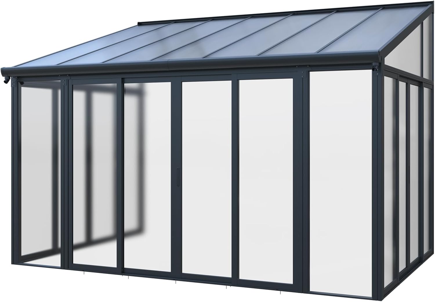 buy 10x14 ft solarium sunroom,solarium sunroom worth buying,best permanent sun room,10x14 ft sunroom pros cons,lean-to gazebo vs alternatives,should I buy a Lranocsy sunroom unboxing and complete package contents