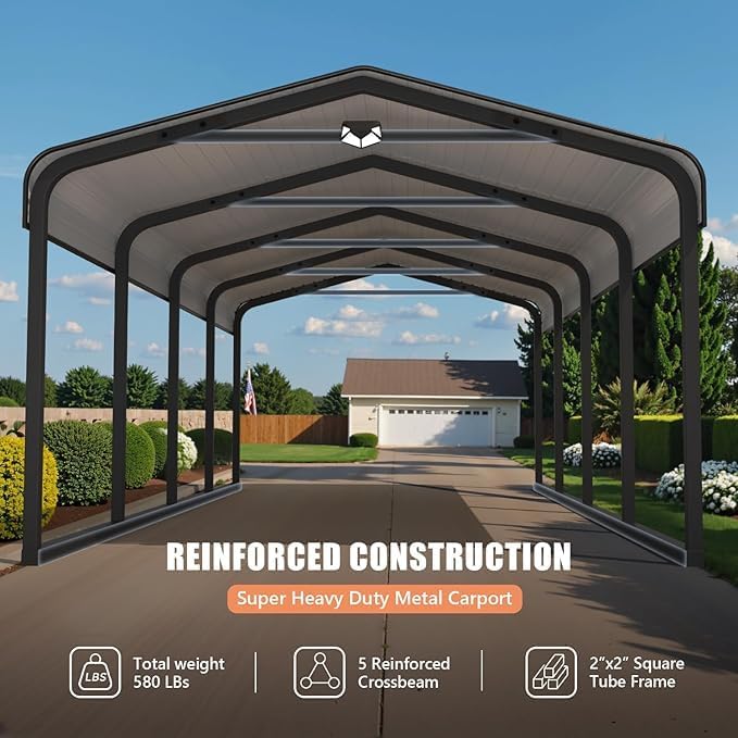 buy 12x20 metal carport,best galvanized steel carport,12x20 carport pros cons,metal carport vs fabric shelter,heavy duty carport worth buying,should I buy a metal carport unboxing and complete package contents
