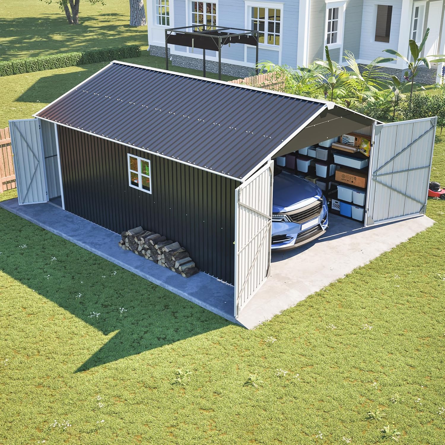 buy 12x20 metal garage shed,12x20 metal shed worth buying,best heavy duty metal garage,Mulinsonfly 12x20 shed honest,12x20 metal shed pros cons,metal garage shed vs alternatives unboxing and complete package contents