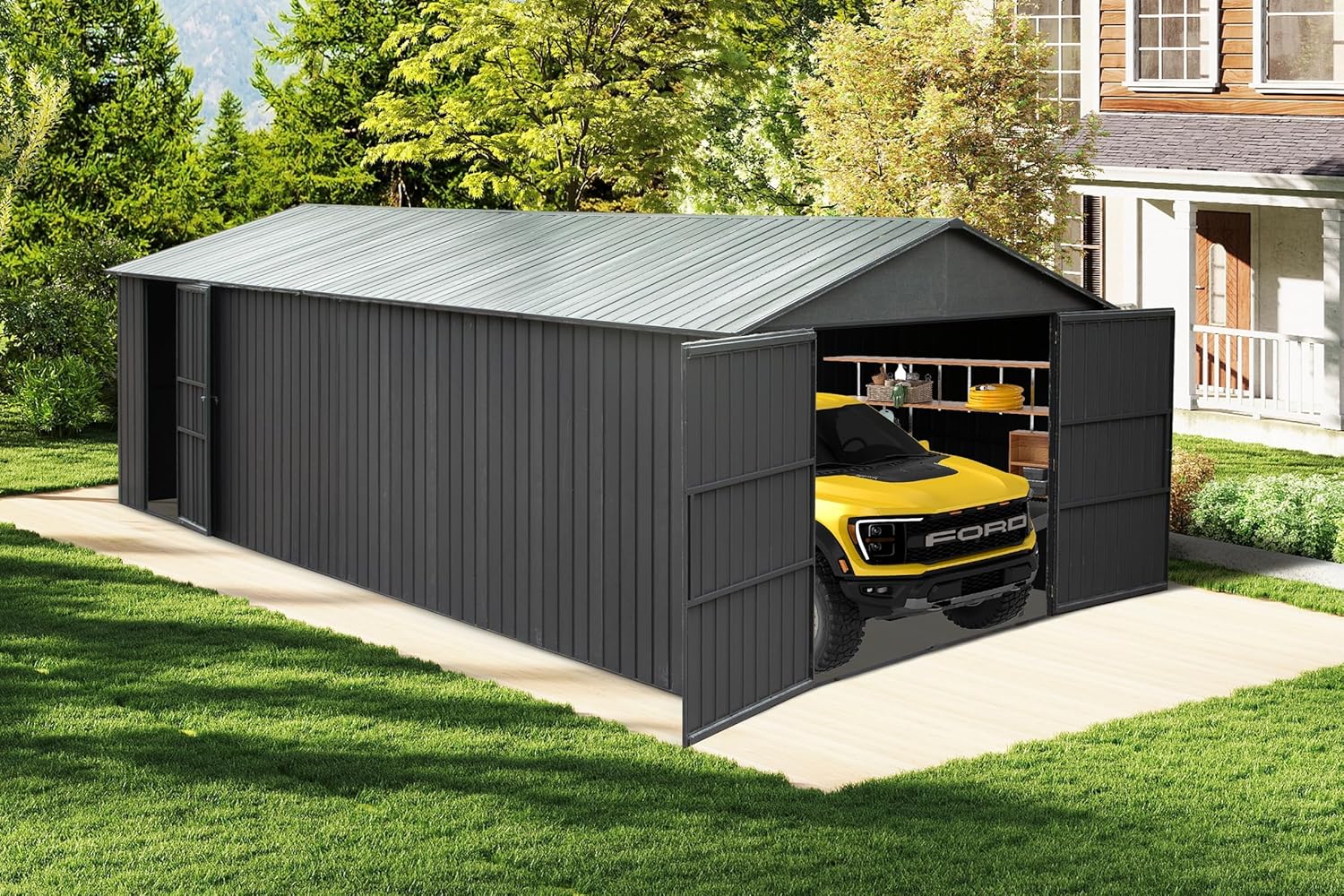 buy 12x20 outdoor metal shed,12x20 metal shed pros cons,best extra large backyard shed,should I buy a metal storage shed,12x20 shed vs wooden shed,heavy duty outdoor shed worth buying unboxing and complete package contents