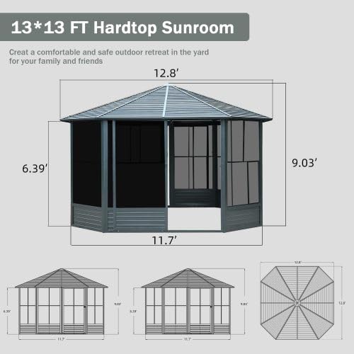 buy 13x13 ft octagonal sunroom,should I buy an octagonal solarium,octagonal sunroom vs traditional,13x13 ft sunroom pros cons,best outdoor screen house with lockable door,octagonal solarium worth buying unboxing and complete package contents