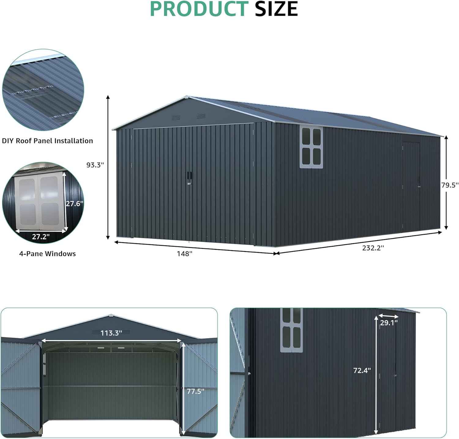 buy 13x20 metal storage shed,large metal shed for cars,13x20 shed pros cons,best large storage shed with windows,galvanized steel shed worth buying,TTBKA metal garage shed honest unboxing and complete package contents