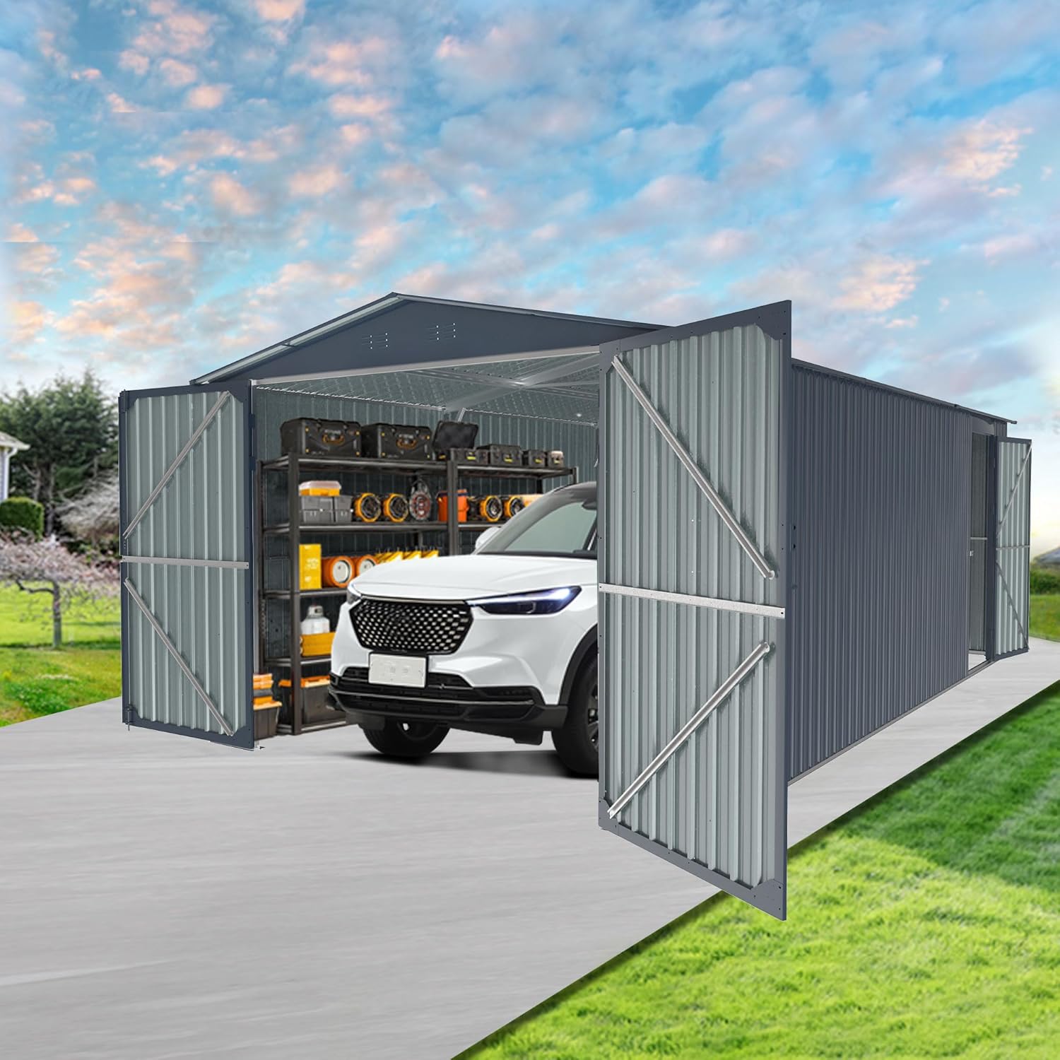 buy 20x13 metal storage shed,20x13 metal shed worth it,best large backyard shed,galvanized steel shed pros cons,20x13 storage shed vs alternatives,should I buy a metal garage shed unboxing and complete package contents