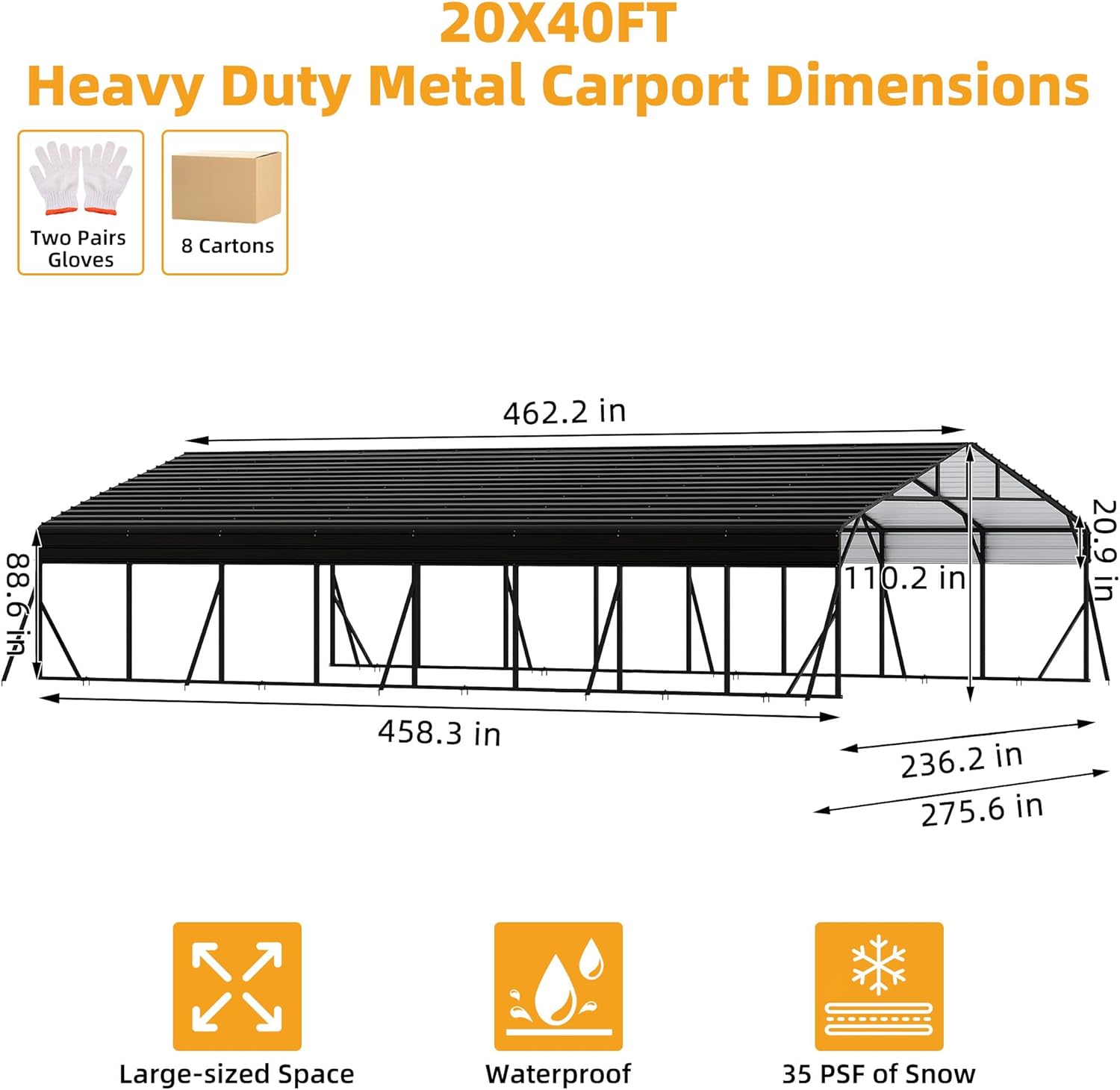 buy 20x40 metal carport kit,20x40 carport worth buying,best heavy duty metal carport,GarveeLife carport pros cons,20x40 metal carport vs canvas,where to get 20x40 carport unboxing and complete package contents