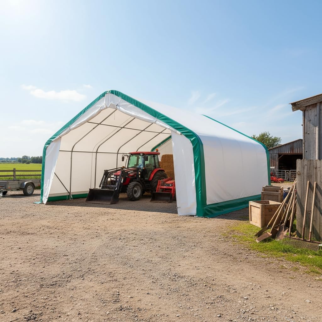 buy 20x40x12 storage shelter,20x40x12 peak shelter worth buying,heavy duty outdoor storage building pros cons,DuraYu storage shelter versus alternatives,should I buy a single truss storage shelter,best 800 sq ft outdoor shelter for equipment unboxing and complete package contents