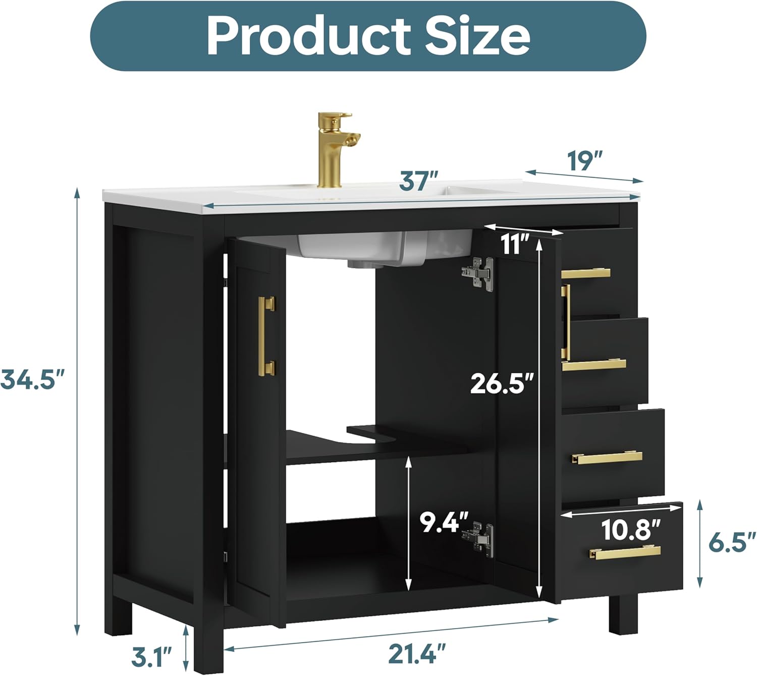 buy 36 inch black bathroom vanity,36 inch bathroom bathroom vanity worth buying,best black bathroom vanity cabinet,Deluxe Living vanity pros cons,should I buy a 36 inch vanity,36 inch vanity vs alternatives unboxing and complete package contents
