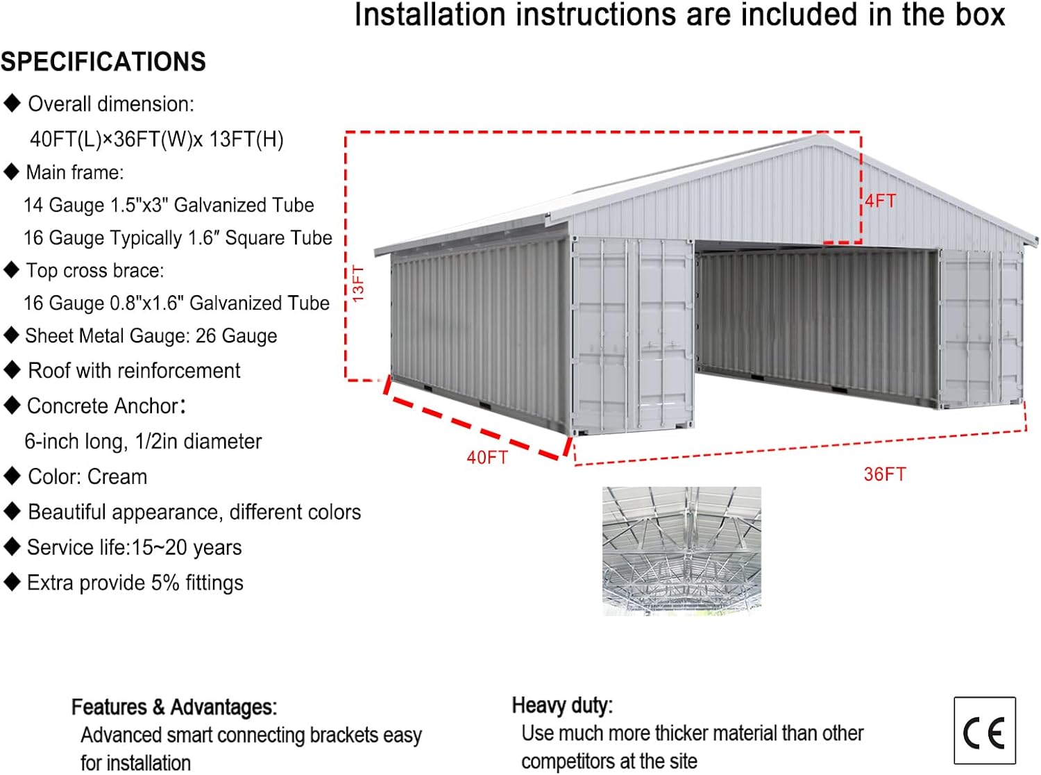 buy 40x36 steel roof kit,40x36 steel roof kit worth it,best steel roof kit for containers,TTBKA steel roof kit pros cons,heavy-duty container shelter cover,should I buy a 40x36 steel roof unboxing and complete package contents