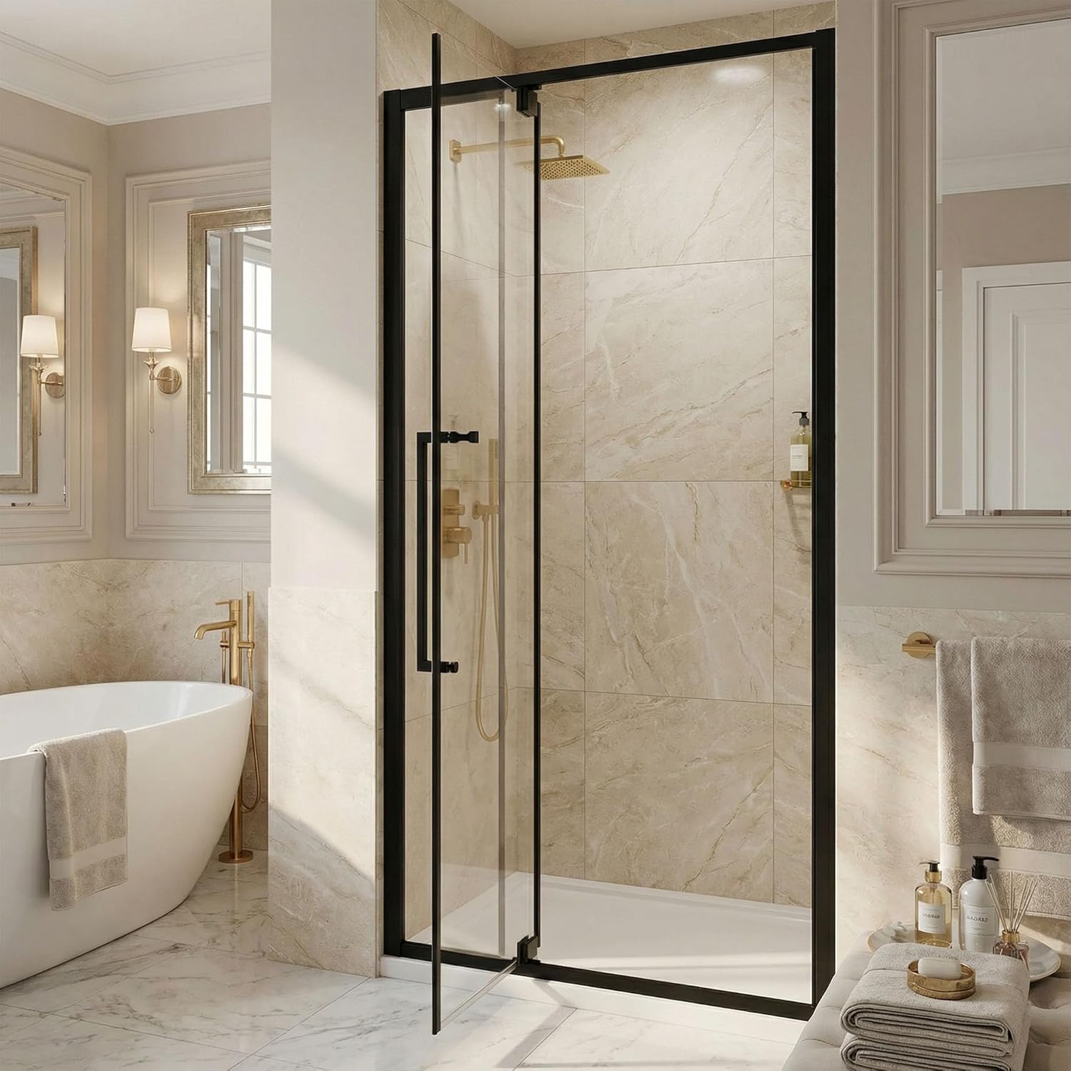 Step-by-step guide for buy AROJAY pivot shower door,AROJAY shower door worth buying,semi-frameless pivot door pros cons,best matte black shower door,AROJAY vs other shower doors,should I buy a pivot shower door - complete tutorial