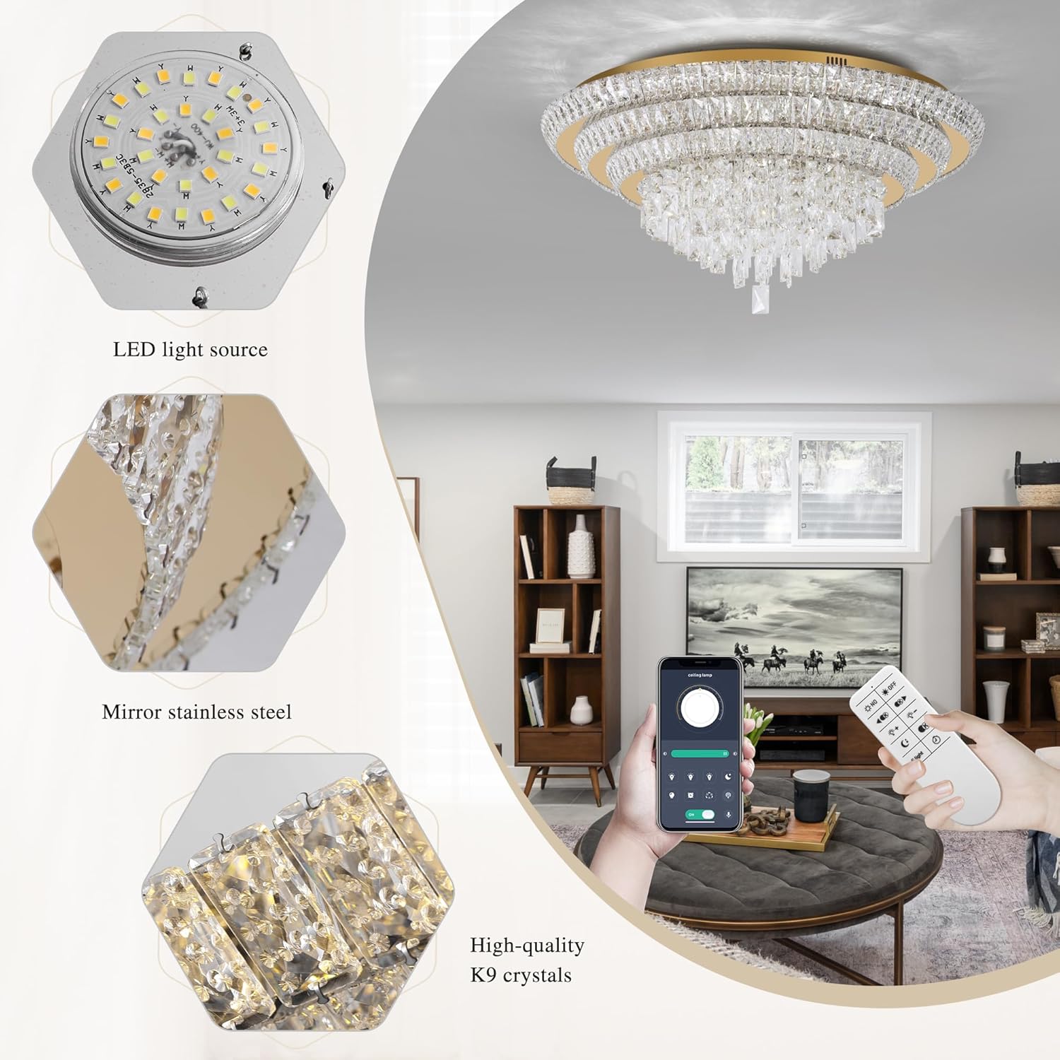 buy COCOSTAR crystal chandelier,COCOSTAR chandelier worth buying,COCOSTAR crystal light pros cons,best flush mount crystal chandelier,COCOSTAR vs other chandeliers,should I buy COCOSTAR chandelier unboxing and complete package contents