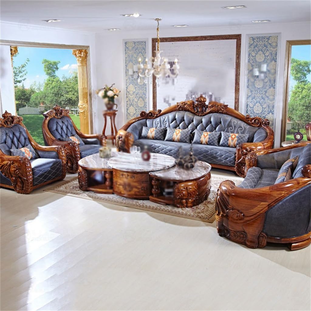 Unboxing the European solid wood sofa, showing the complete package and immediate impression of quality craftsmanship