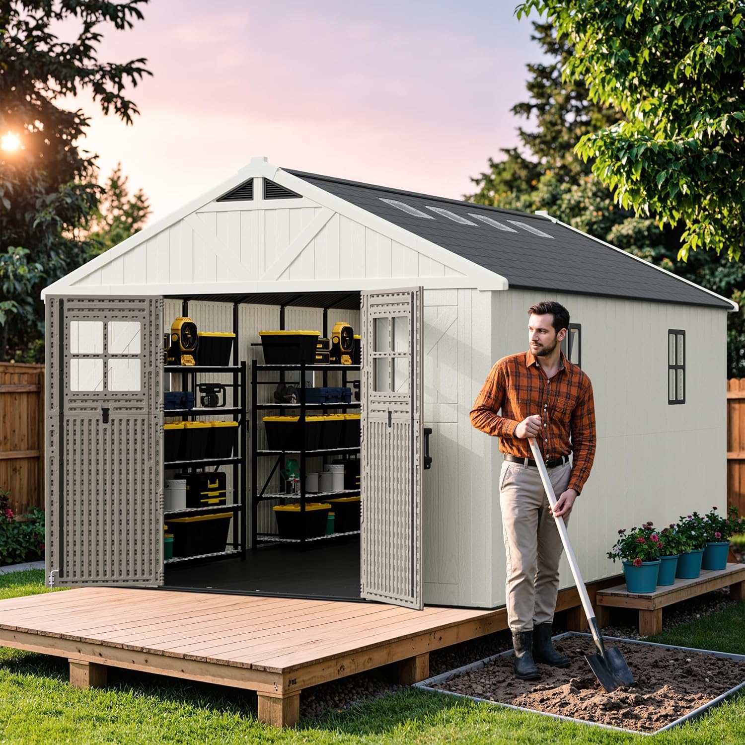 buy GUNJI 10x14 resin outdoor shed,GUNJI 10x14 resin shed pros cons,best resin outdoor storage shed,GUNJI plastic shed worth buying,resin shed vs metal shed durability,should I buy GUNJI outdoor shed - detailed features and technical specifications