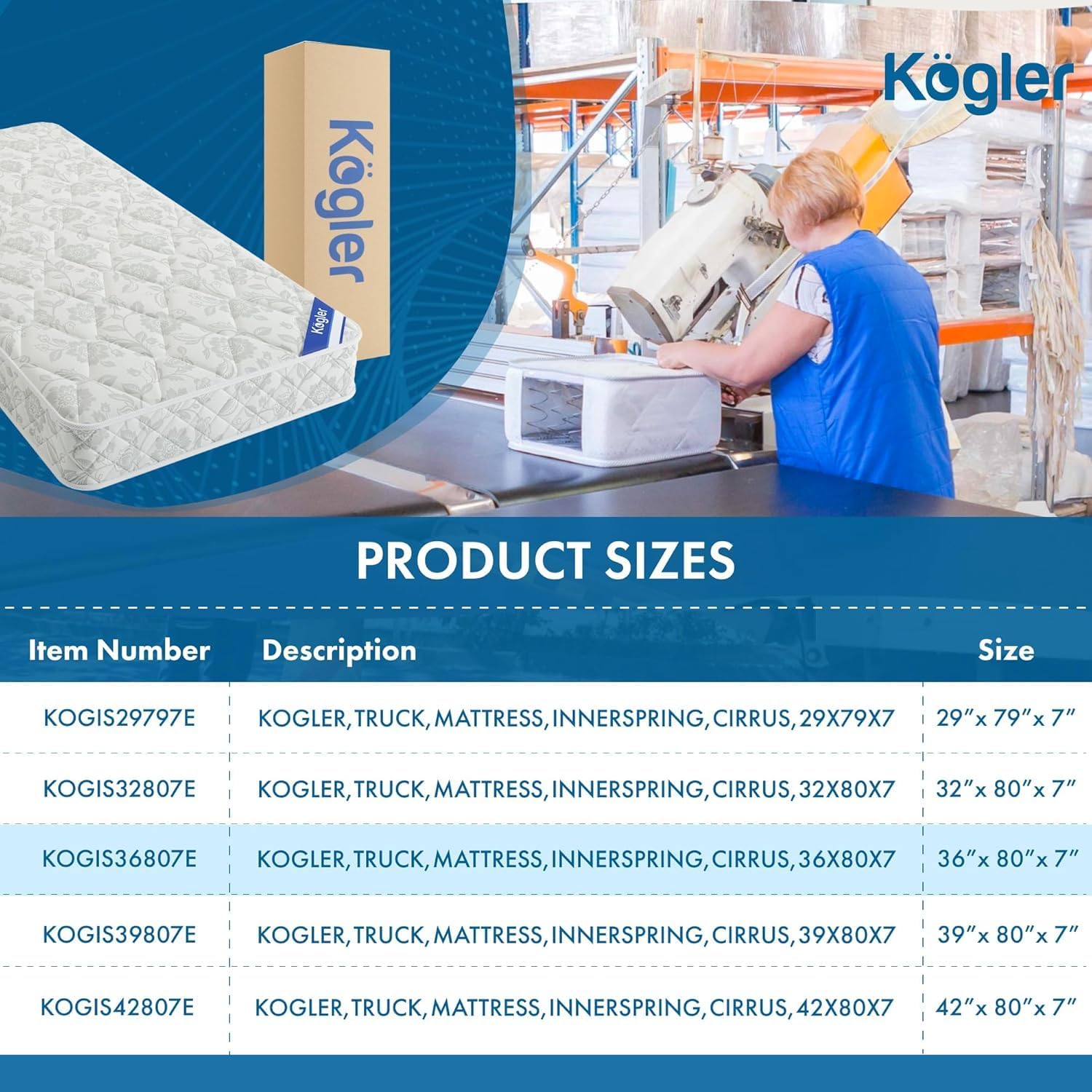 buy Kogler 7-inch truck mattress pallet,Kogler 7-inch mattress worth buying,best truck sleeper mattress pallet,Kogler hybrid mattress pros cons,should I buy Kogler truck mattress,Kogler vs other truck mattress brands performance testing and real-world results