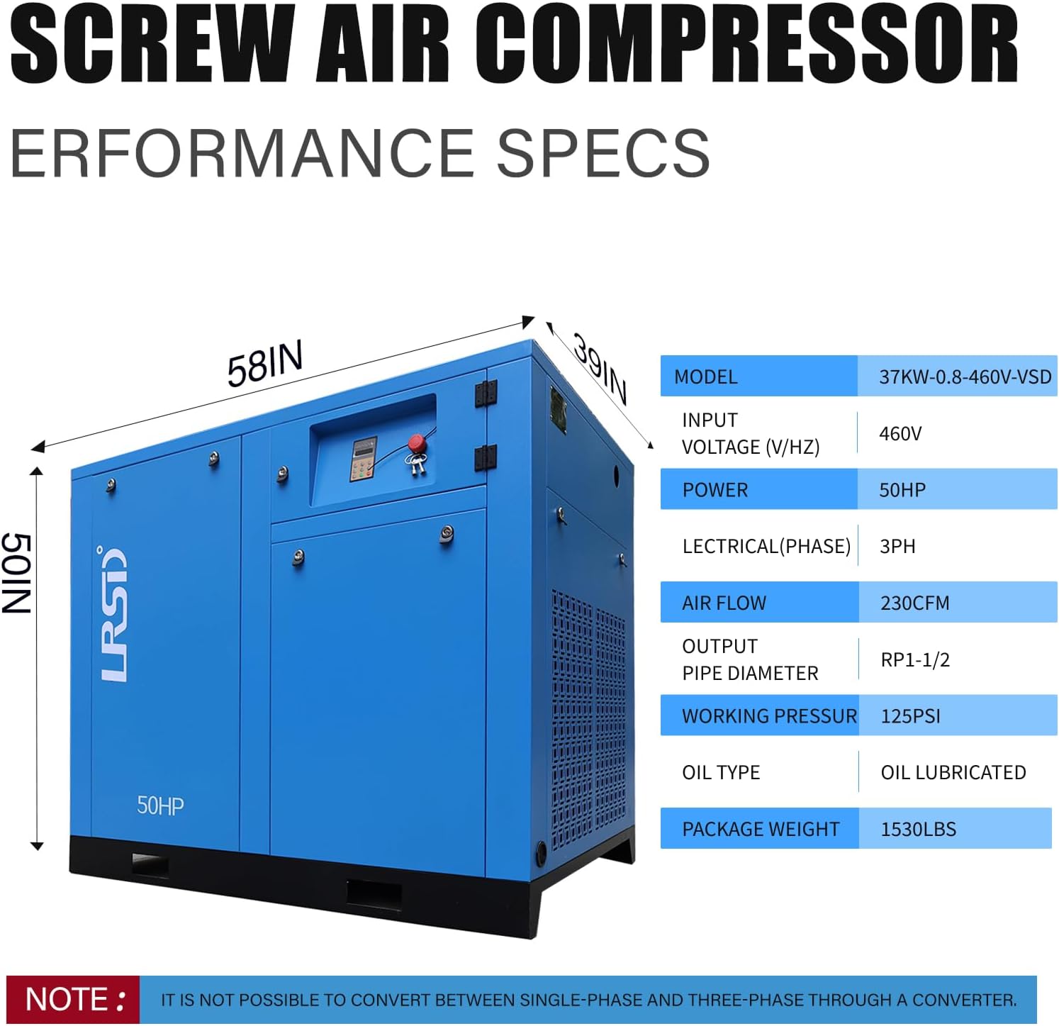 buy LRSD TK37-8 air compressor,LRSD TK37-8 worth buying,LRSD TK37-8 pros cons,best 50HP variable speed compressor,LRSD TK37-8 vs alternatives,should I buy a 50HP screw compressor unboxing and complete package contents