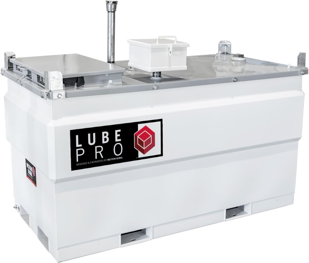 Unboxing the LubePro waste oil tank showing all included components like the main tank, spill box, and ports - helping you see the complete package before you buy.