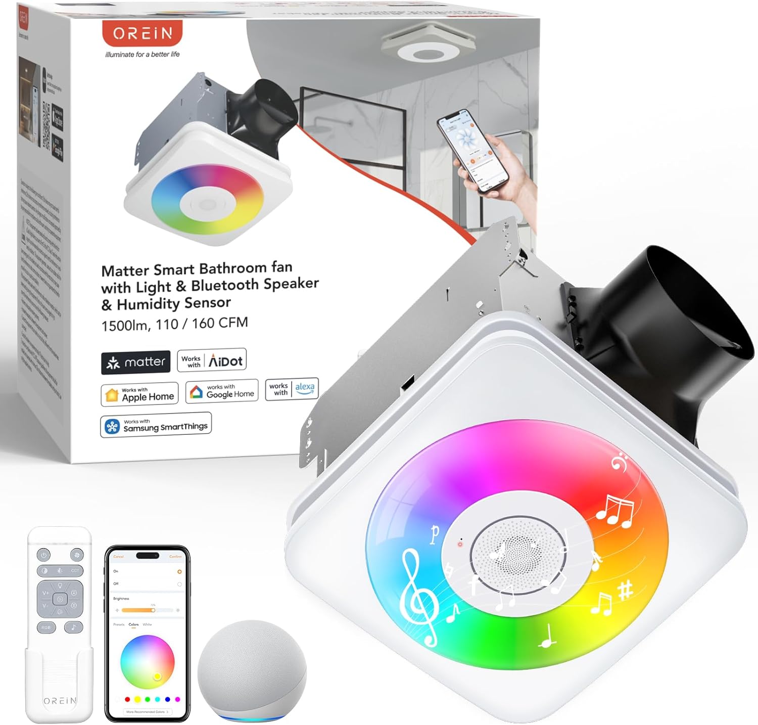 buy OREiN 4-in-1 smart bathroom fan,OREiN smart bathroom fan worth it,best smart bathroom exhaust fan,4-in-1 bathroom fan pros cons,Matter smart bathroom fan vs alternatives,should I buy the OREiN bathroom fan - detailed features and technical specifications