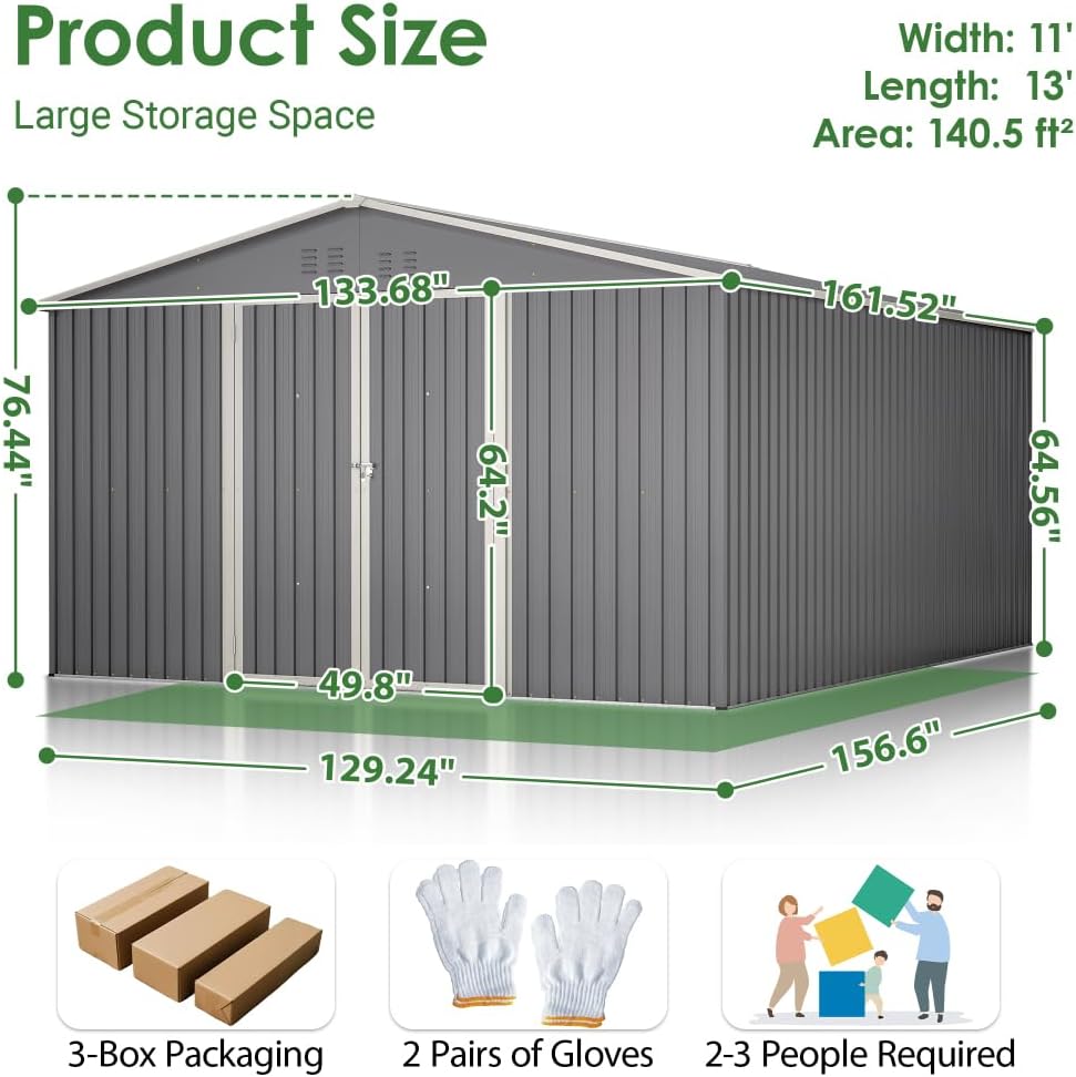 buy Secsofier metal storage shed,Secsofier shed worth buying,best large metal storage shed,Secsofier 11x13 shed pros cons,Secsofier vs other metal sheds,should I buy a Secsofier shed unboxing and complete package contents