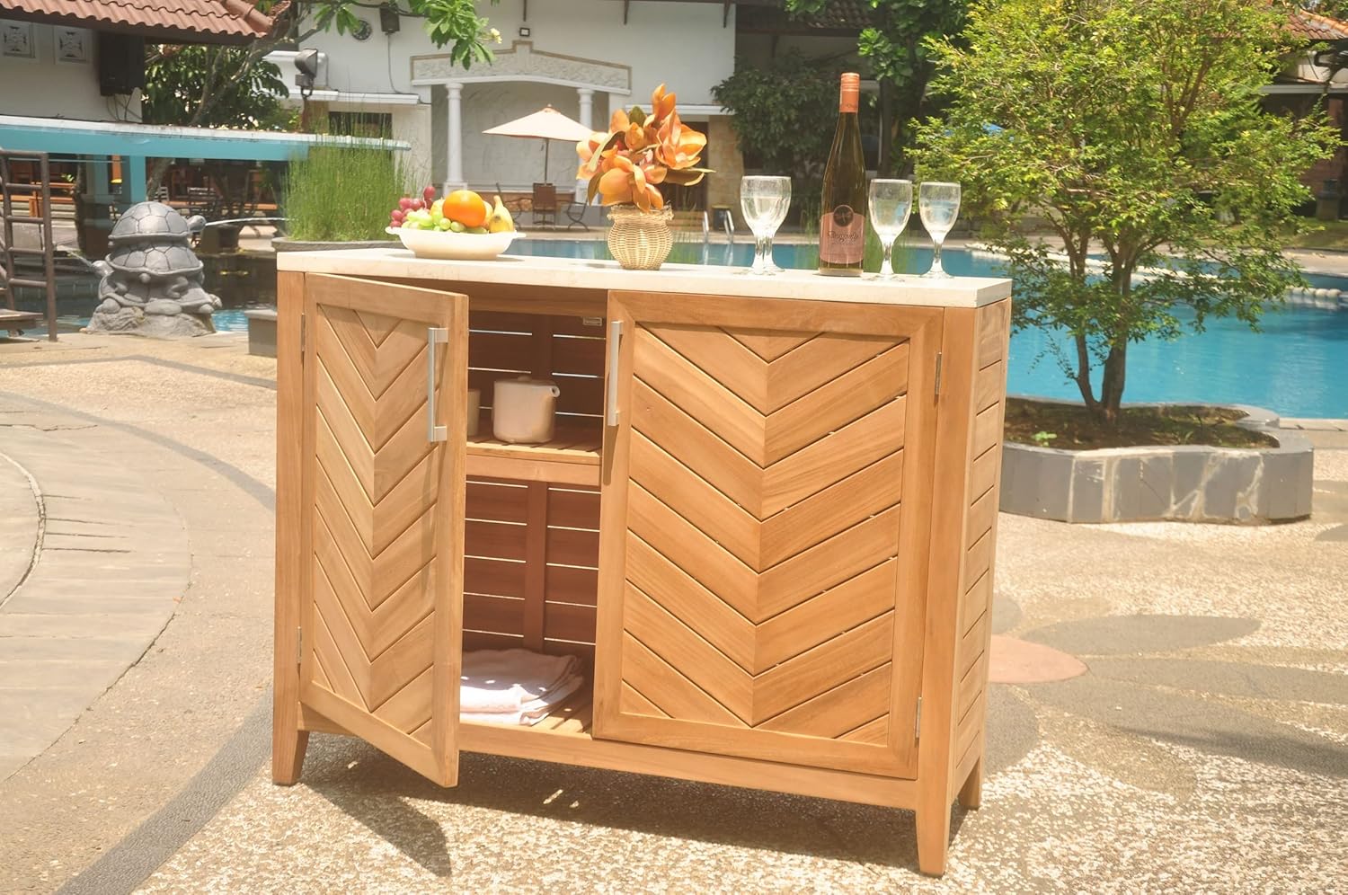 buy Ventura Teak Cabinet 2 doors,Ventura Teak Cabinet pros cons,teak storage cabinet worth buying,outdoor teak cabinet with doors,should I buy Ventura Teak Cabinet,best teak storage cabinet outdoor unboxing and complete package contents