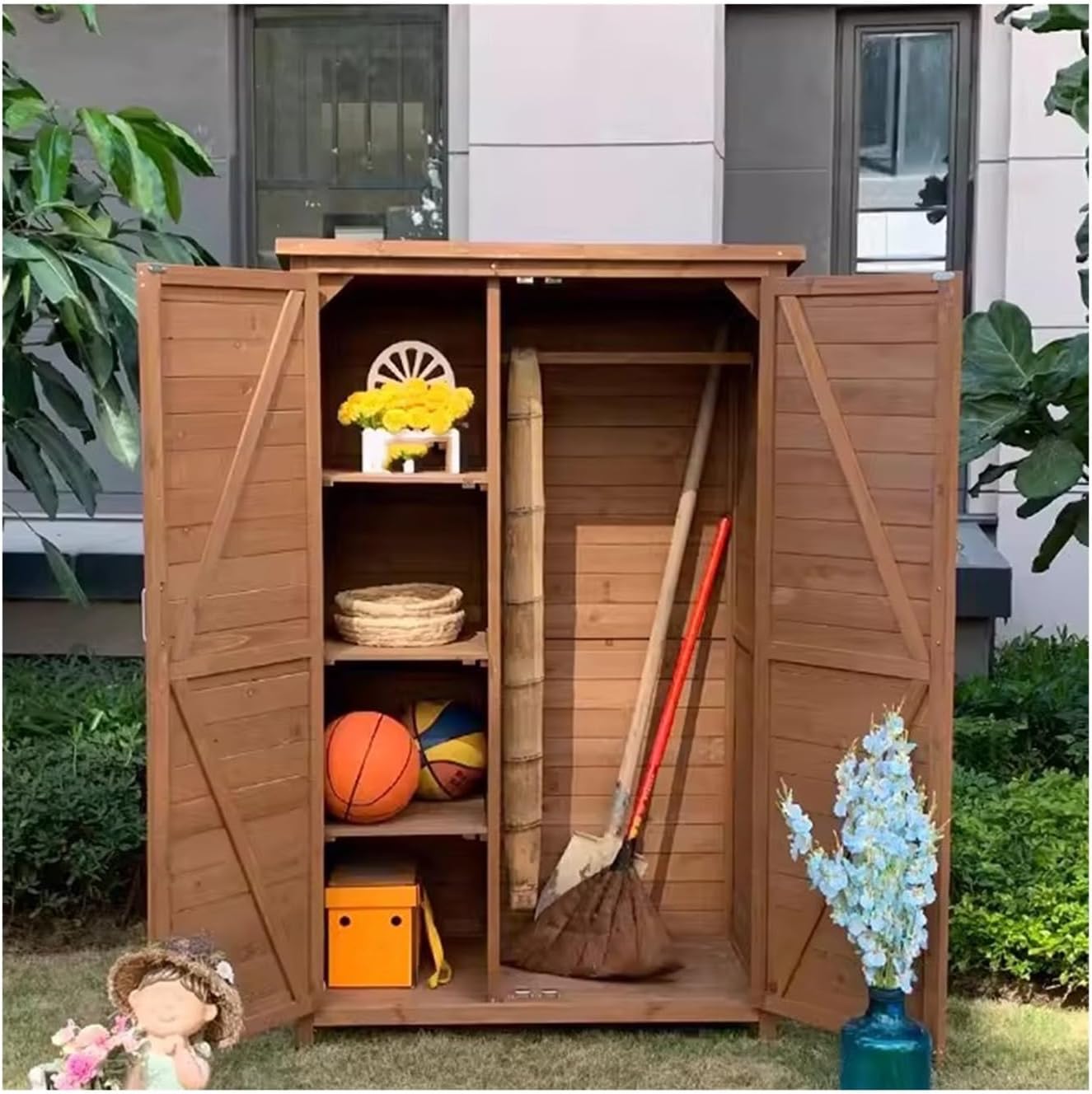 buy ZLyXZQG wooden garden storage shed,ZLyXZQG outdoor cabinet pros cons,best wooden storage shed for courtyard,should I buy ZLyXZQG garden toolbox,ZLyXZQG outdoor cabinet vs alternatives,ZLyXZQG storage unit worth buying unboxing and complete package contents