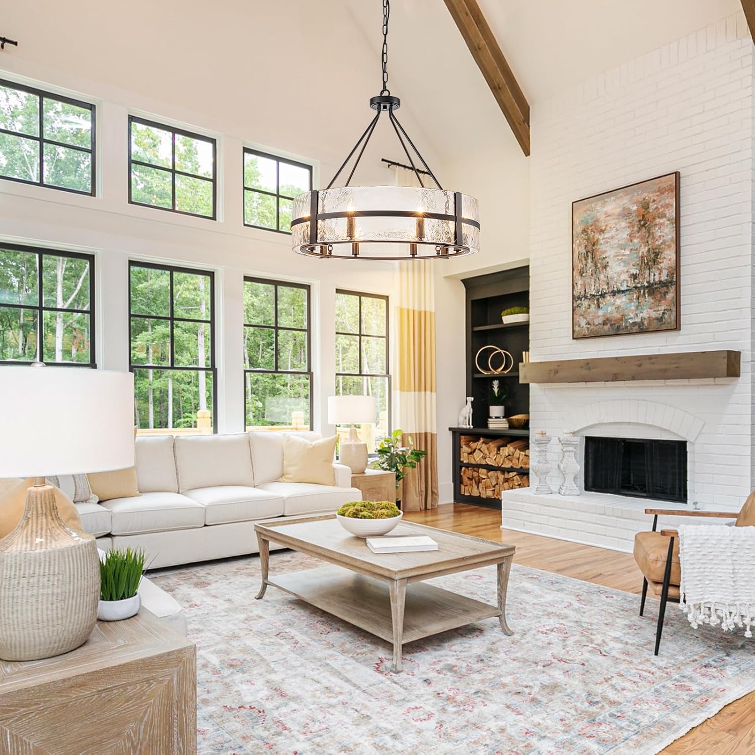 buy black glass drum chandelier,black glass chandelier worth buying,best modern drum chandelier,HUOKU black chandelier honest,black glass chandelier pros cons,should I buy a glass drum chandelier unboxing and complete package contents