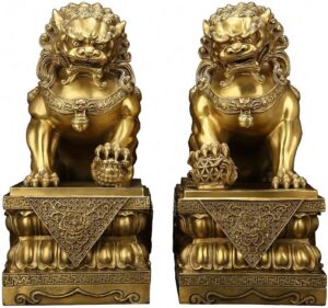 Image 1 of buy brass foo dog statues