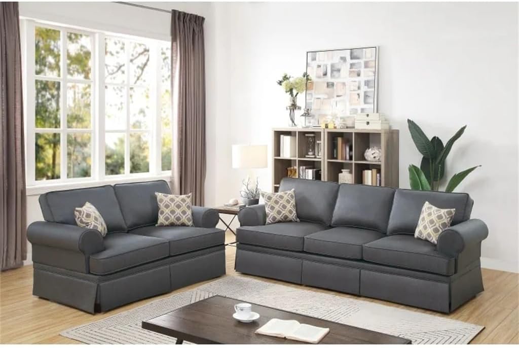 buy charcoal glossy polyfiber sofa set,charcoal glossy sofa set worth buying,polyfiber sofa set pros cons,best 2 piece sofa set for living room,should I buy the DUYHBAWRS sofa set,charcoal sofa set vs alternatives unboxing and complete package contents