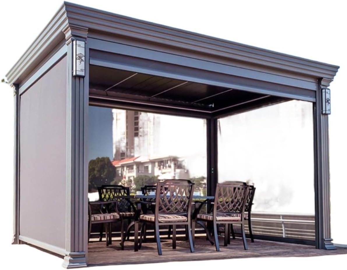 buy electric outdoor gazebo,electric gazebo worth buying,best motorized patio cover,outdoor gazebo pros cons,should I buy a Lufu Ge gazebo,electric gazebo vs manual - detailed features and technical specifications