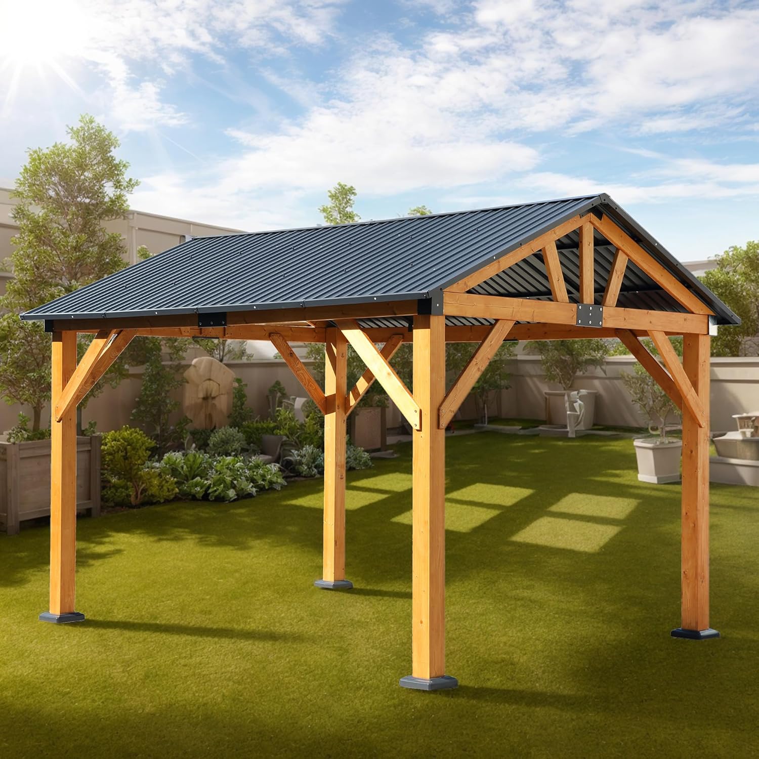 buy fir wood carport pavilion gazebo,fir wood carport pavilion pros cons,fir wood gazebo vs steel,is fir wood carport worth buying,best wood carport pavilion for all weather,fir wood pavilion with metal roof unboxing and complete package contents