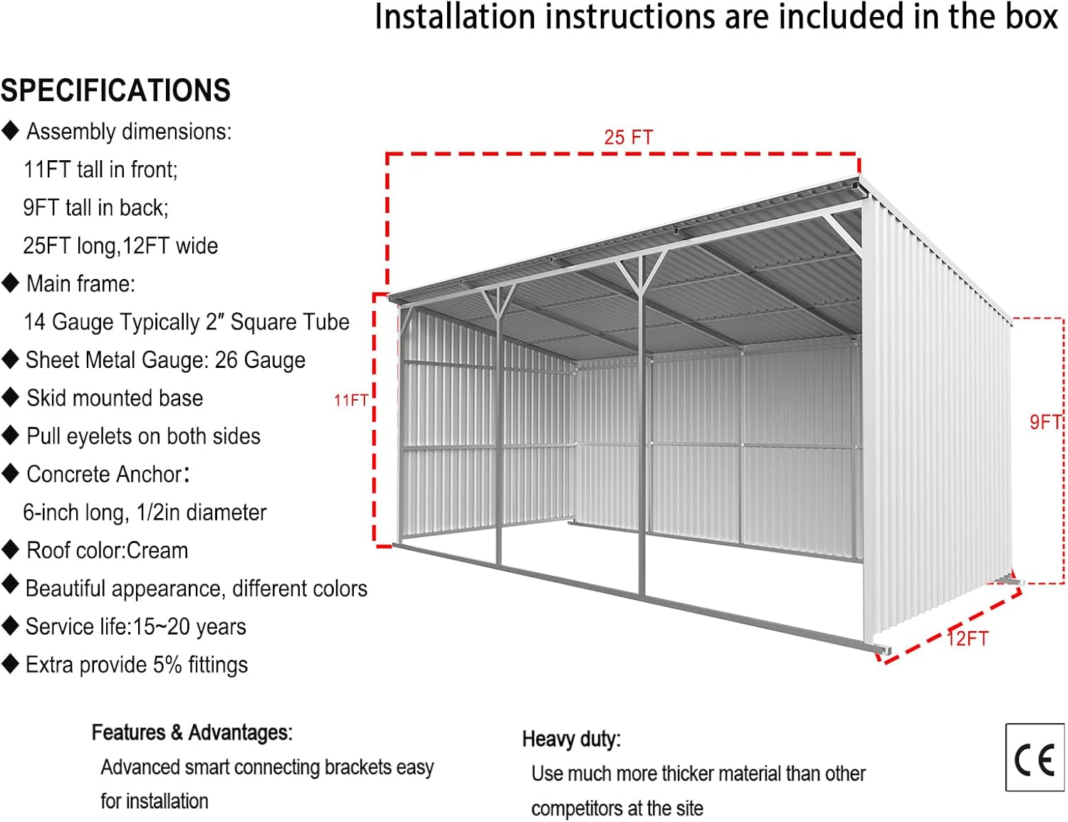 buy heavy duty metal farm shed,should I buy a metal farm shed,heavy duty steel shelter pros cons,best metal farm shed for driveway,metal farm shed worth buying,25x12 metal carport vs garage unboxing and complete package contents