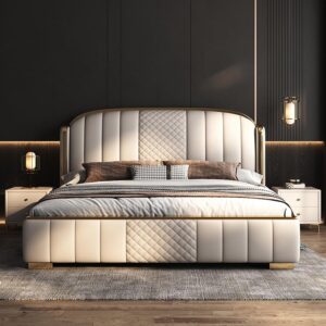Image 1 of buy king size leather storage bed