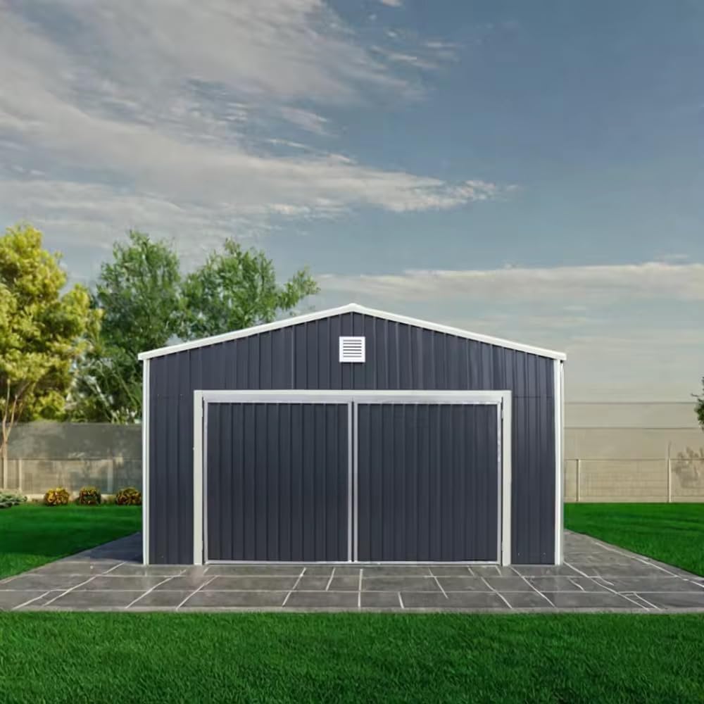 buy large metal storage shed,large metal shed for vehicles,outdoor metal garage pros cons,best large storage shed for workshop,metal storage building with double doors,should I buy a metal storage shed unboxing and complete package contents