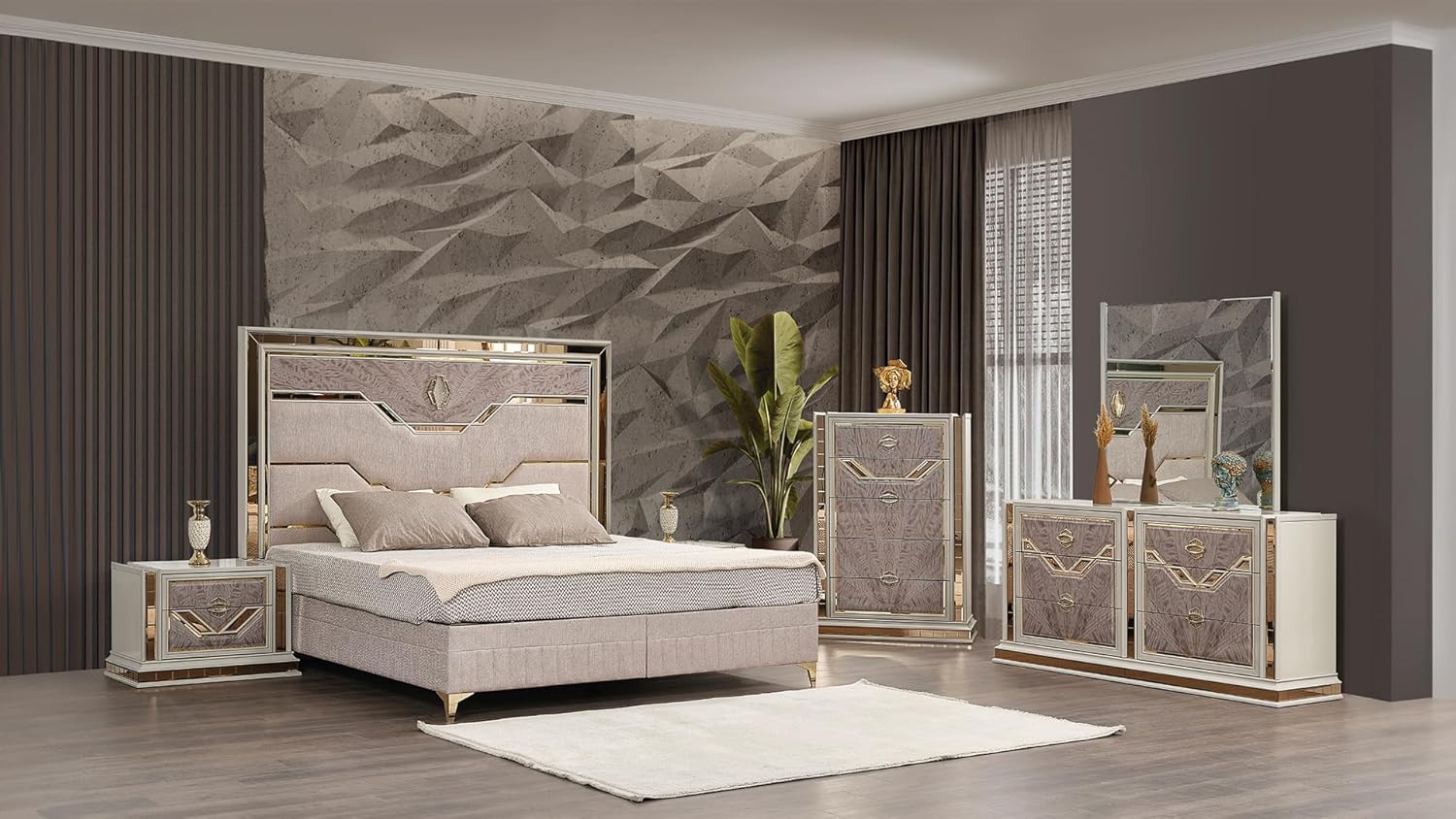 buy modern upholstered bedroom set,modern bedroom set worth buying,should I buy a beige bedroom set,upholstered bed with storage pros cons,best queen bedroom set with gold accents,modern bedroom set vs traditional - detailed features and technical specifications