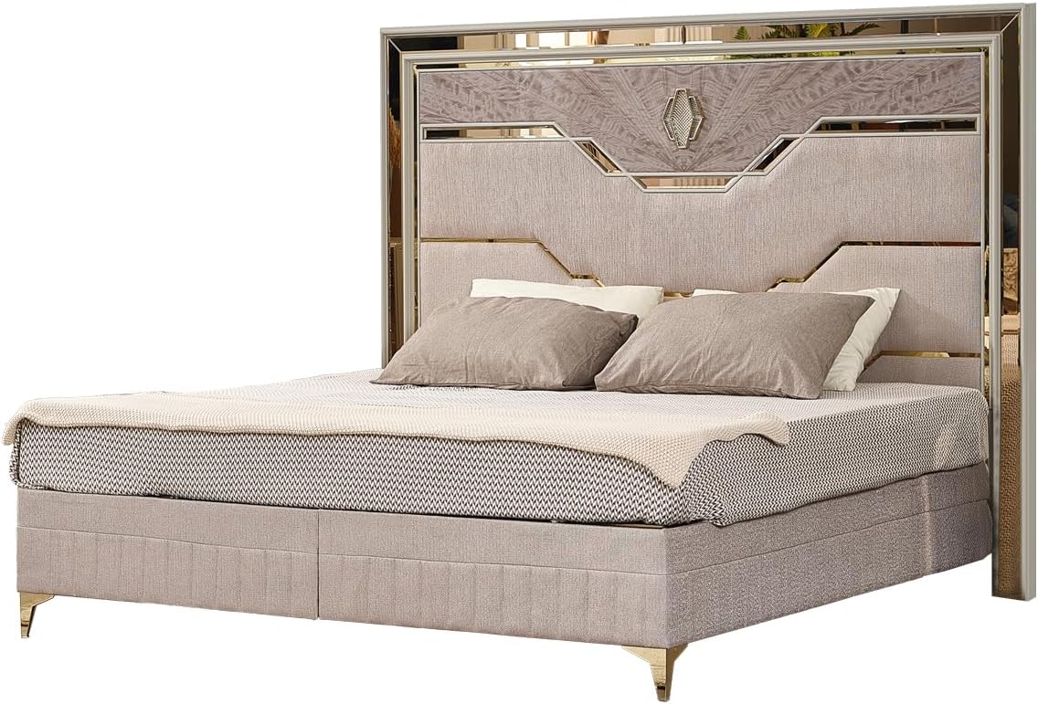 buy modern upholstered bedroom set,modern bedroom set worth buying,should I buy a beige bedroom set,upholstered bed with storage pros cons,best queen bedroom set with gold accents,modern bedroom set vs traditional unboxing and complete package contents