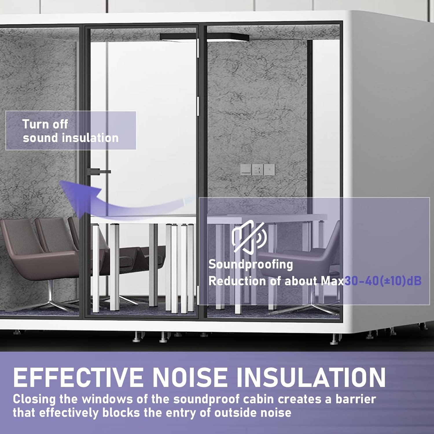 Step-by-step visual guide on assembling and using the buy office pod booth for meetings and focused work