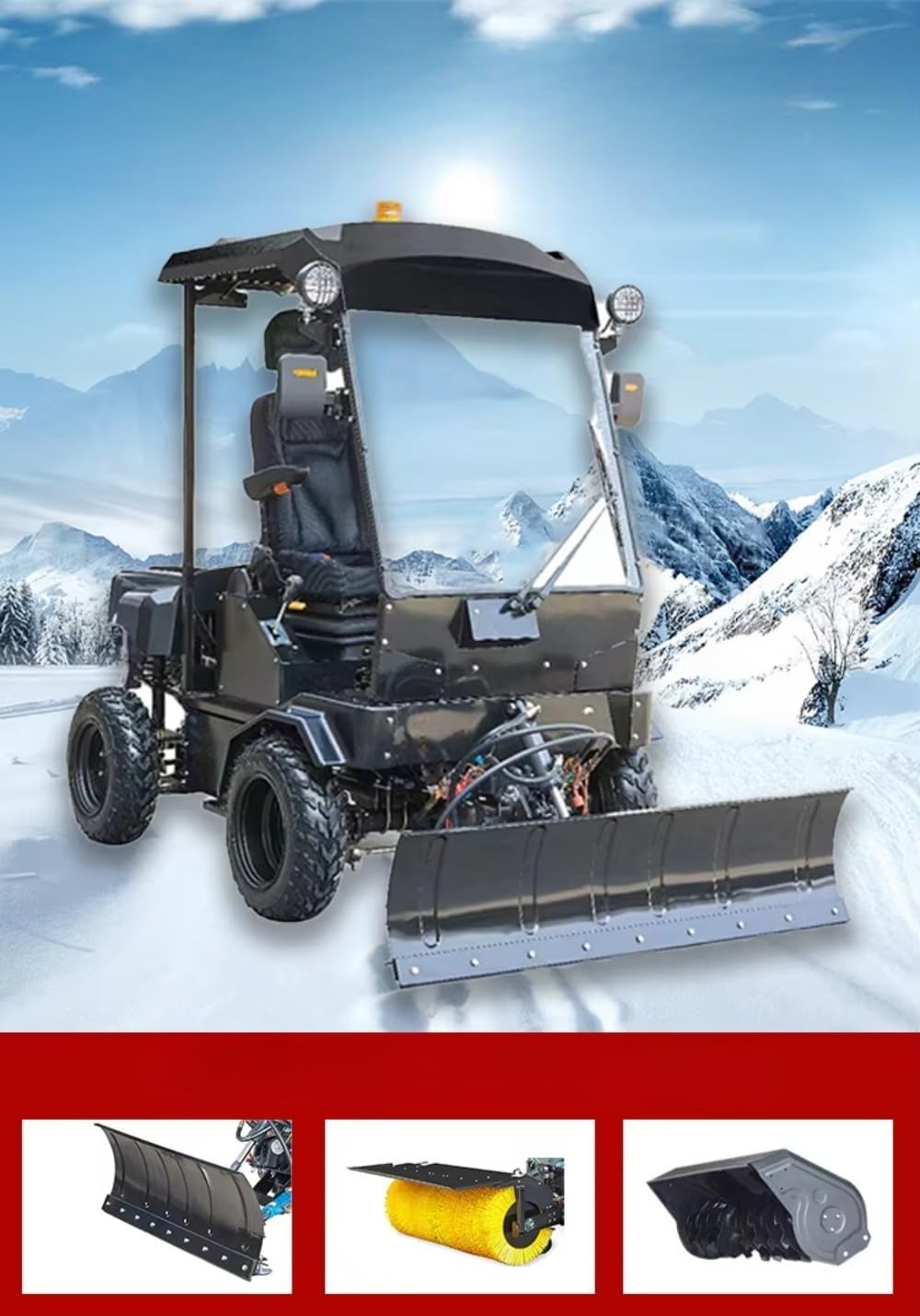 Unboxing the ride-on snow sweeper, showing complete package contents and initial build quality assessment
