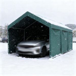 Image 1 of heavy duty carport with metal frame
