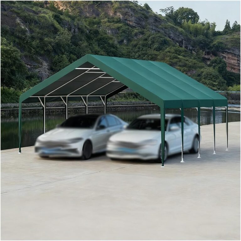 Image 1 of heavy duty carport with metal frame