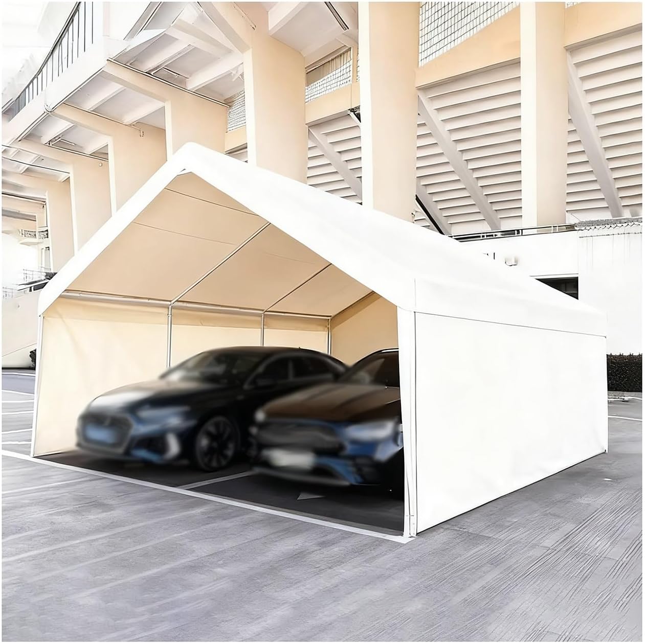 heavy duty carport with reinforced frame,should I buy a heavy duty carport,best carport for trucks and SUVs,heavy duty carport pros and cons,galvanized steel carport worth buying,large outdoor carport canopy - detailed features and technical specifications