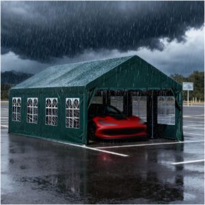 Image 1 of heavy duty carport with windows