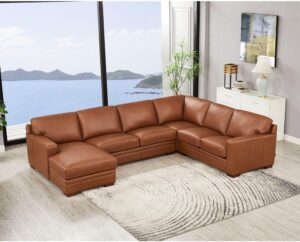 Image 1 of leather left chaise sectional worth it
