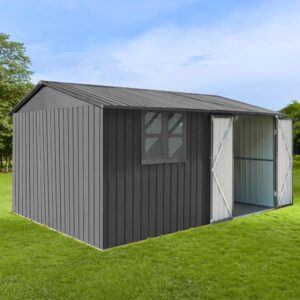 Image 1 of metal garden shed with window