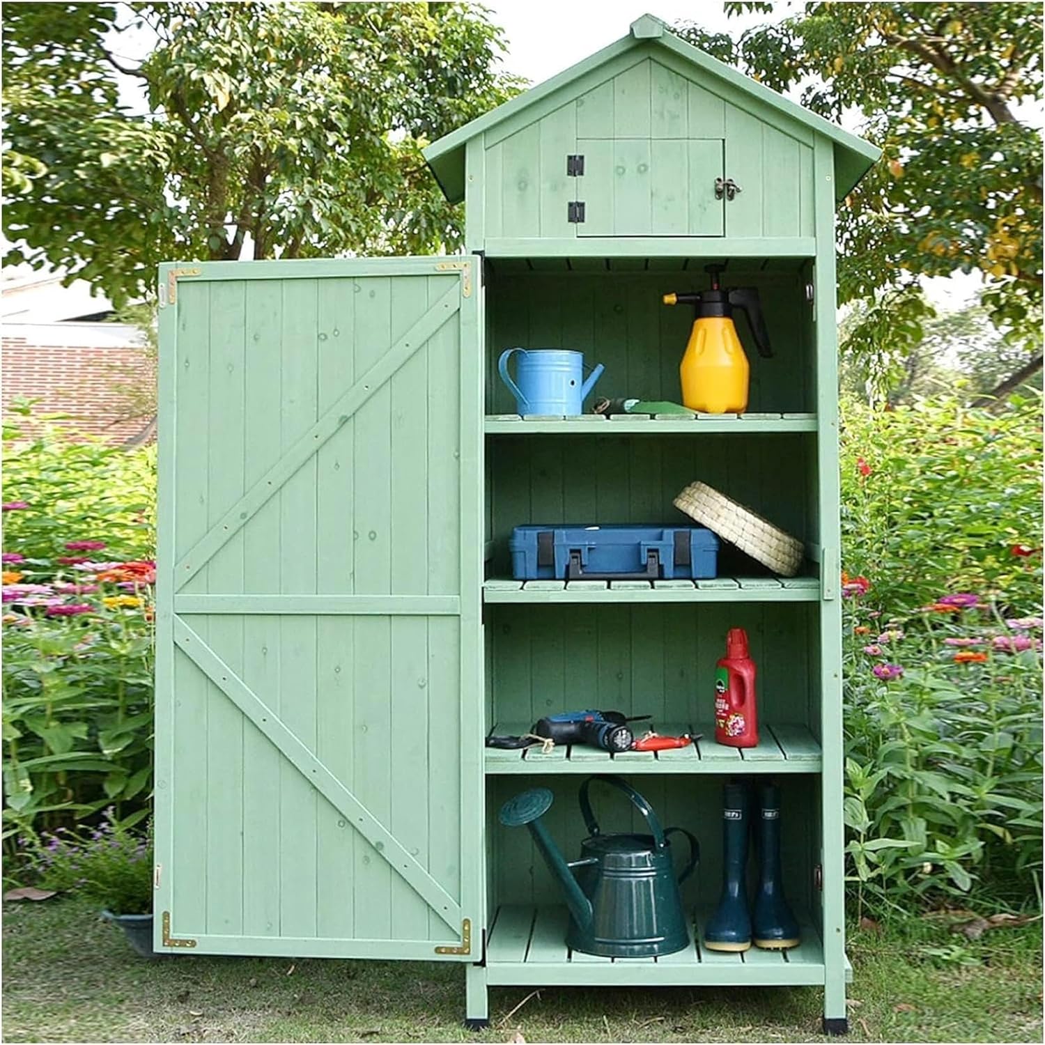 wooden garden storage cabinet worth buying,should I buy a wooden garden cabinet,wooden outdoor tool cabinet pros cons,best tall garden storage shed,wooden garden cabinet vs plastic,large garden tool storage cabinet unboxing and complete package contents