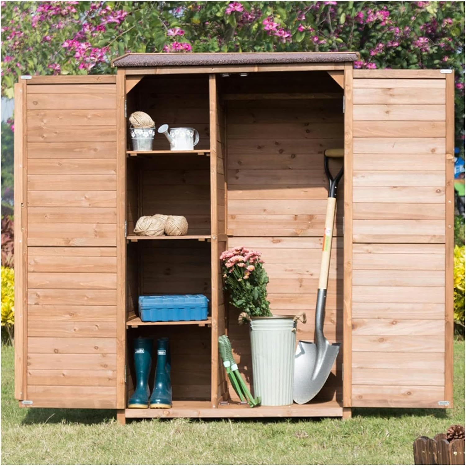 wooden garden storage shed worth buying,should I buy a wooden garden shed,wooden shed vs plastic shed,wooden garden shed pros cons,best wooden outdoor storage,large lockable garden house unboxing and complete package contents